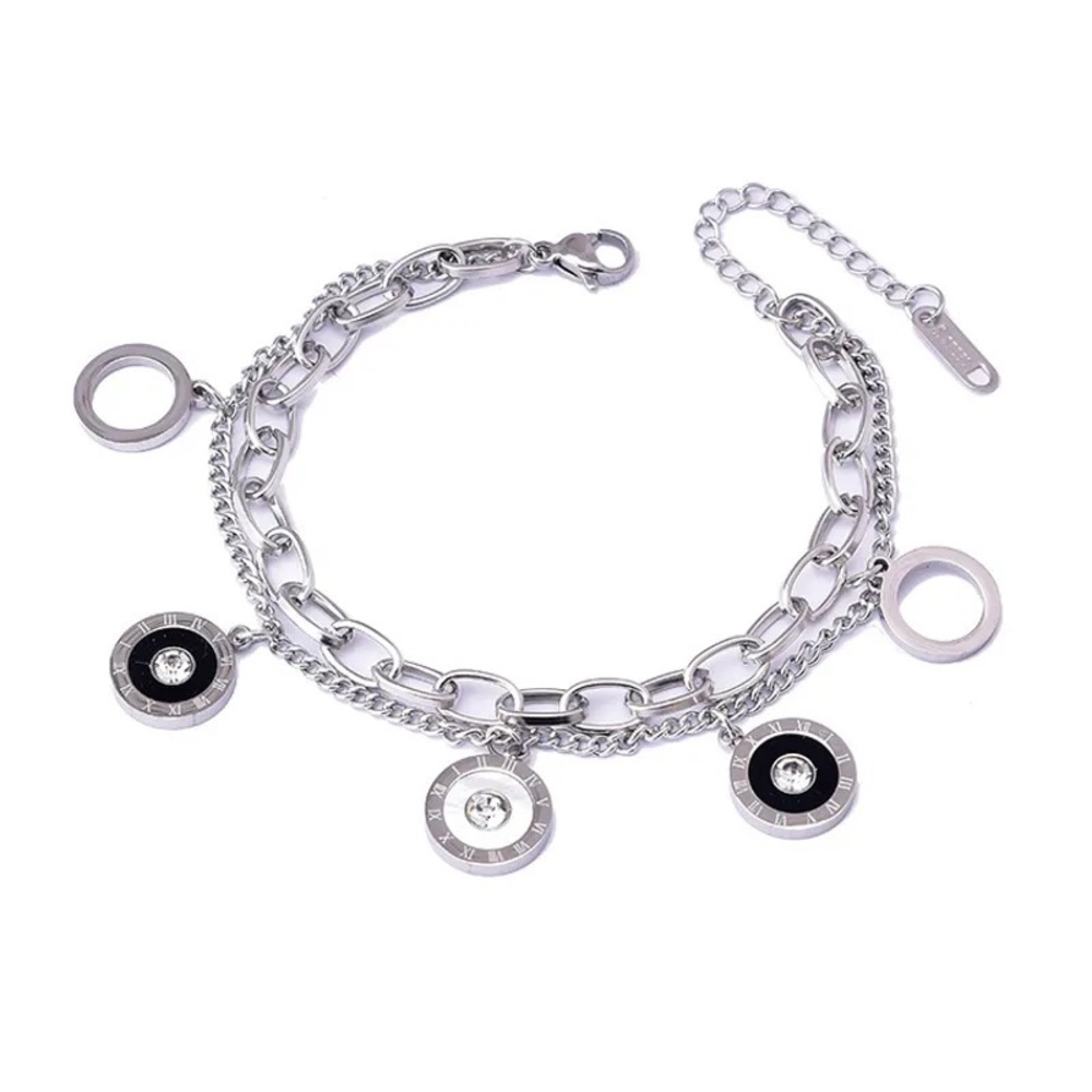 Simple Style Letter Titanium Steel Shell Bracelets